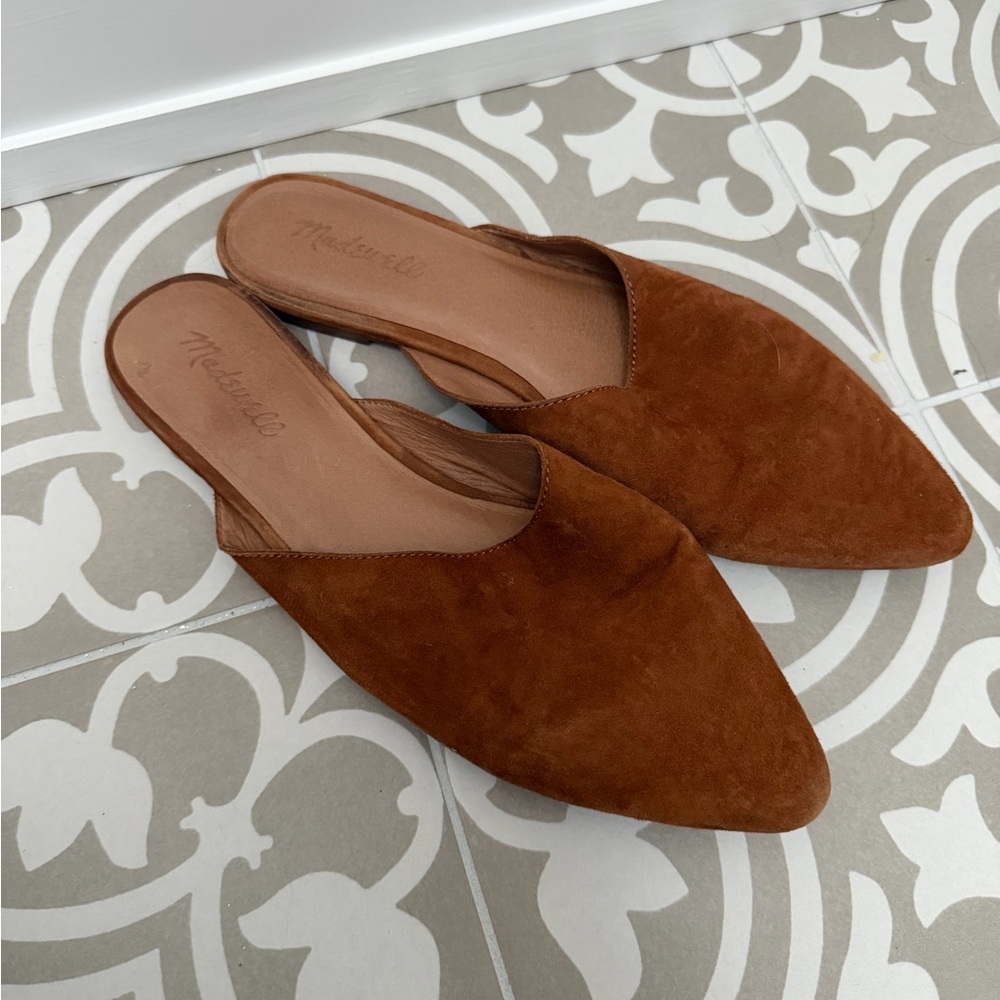 Madewell Women’s Brown Suede Mules Remi Size 10